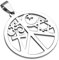 BlackAmazement 316L Edelstahl Anhänger Leder Kette Halskette Symbol Frieden Religion Hinduismus Christentum Judentum Islam Silber Damen Herren (Anhänger ohne Kette)