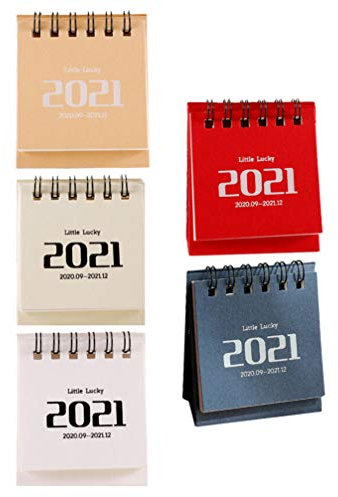 VALICLUD Mini Kalender 5Pcs 2021 Desktop-Kalender Standing Flip Monatliche Schreibtisch Pad Kalender Tagesplaner Zeitplanungskalender Chinesisches Jahr Des Ochsen Happy Zodiacs Kalender Für