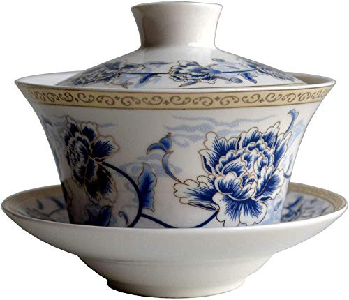 Eplze Gaiwan - Taza de té grande de cerámica de 10 onzas, Gaiwán tradicional chino (4#)