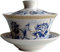 Eplze YBK Tech 10oz Large Gaiwan, Porcelain Kung Fu Tea Cup and Saucer with Lid, Chinese Traditional Gaiwan, Sancai Tea Bowl (4#)