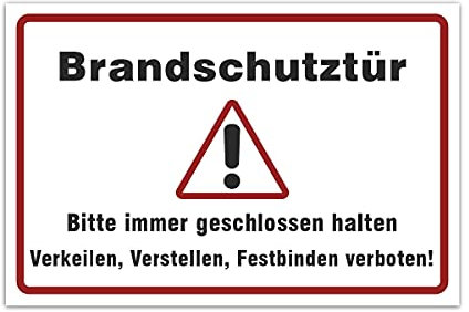 Aluverbund Schild 30x20cm Wetterfest Kratzfest Rostfrei UV beständig - Brandschutztür