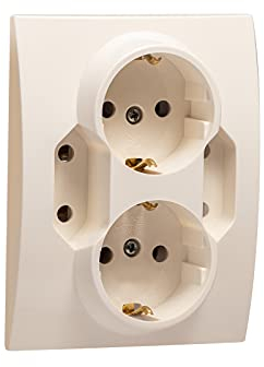 4-fach Unterputz Schukosteckdosen Scutzkontakt Steckdose Einbau Steckdose IP20 (5402 Creme)