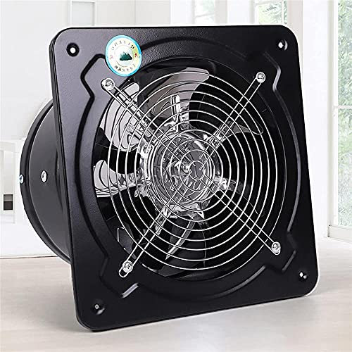 9 Inch High Airflow Exhaust Fan, 110V 50W 2800 RPM Noise free, Explosion Proof Ventilation Extractor Fan Axial Fan for Kitchen Warehouse and Workshop, Black Stainless Steel