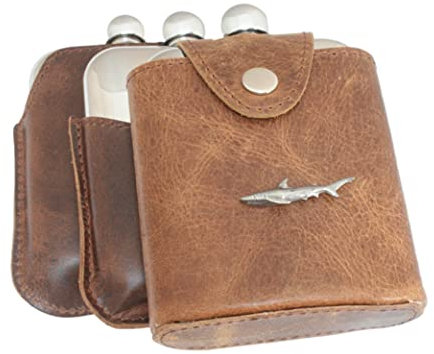 Shark Half Jacket 6oz Stainless Steel Hip Flask & Free Engraving 319