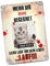 PR Print Royal Blechschild selbst gestalten mit Katzenfoto, Name & Spruch - Lauf um Dein Leben - Geschenkidee für Katzenbesitzer/Türschild/Katzenschild - Hochformat Schild A4