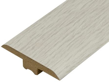 Universal Moudlings Laminate & Wood Flooring T Section Transition Bar MDF Threshold Strip Edge Profile Door Strip Trim (White Brushed)