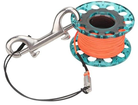 Tauchen Reel, 7x4,3cm 30m Fingerhaspel Spule zum Tauchen Plastik Schnorcheln Tauchen Finger Spool Reel Taucher Speerfischen Unterwasser Zubehör mit 3,6 Zoll beidseitigem Bolzen Schnappverschluss