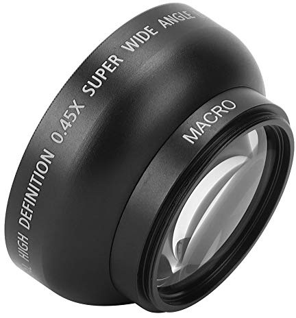 Vidvinkelobjektiv 46 mm, 0,45x Makroobjektiv Universal för Kamera