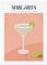 JUNOMI® Margarita Poster DIN A2, Cocktail, Longdrink, Bar, Getränke, Cocktail Set | ohne Rahmen