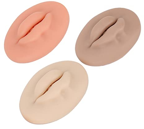 Gefälschte Silikonlippen, Übungshautlippen, 3D-Kosmetik-Permanent-Make-up-Lippen, Übungssilikon-Gefälschte Hautlippen, Hautfarbe, Halbpermanente Silikon-Übungslippen