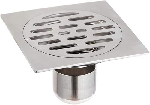 Tbkoly Bathroom Anti-odor Shower Floor Drain Cover,6 inch Square Stainless Steel Shower Trap Waste Grate 15cm Sink Plug Cover