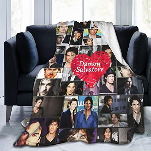 Kuschelige Plüsch Damon Thow Decke Salvatore Flanell Decke, Bettwäsche Warme Fleece Weiche Decke für Sofa Couch Wohnzimmer Büro Auto Camp Stranddecken 80X60