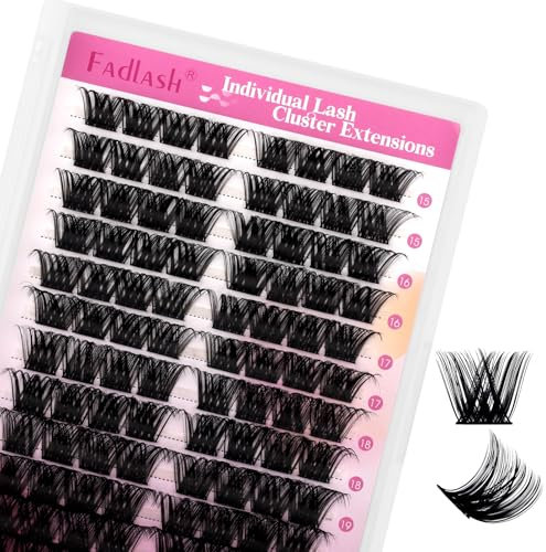 Fadlash Individuelle Wimpern Extensions 96 Büschel 0.07 D Curl 15-20mm DIY Wimpernverlängerung Hochwertige für Vollere Längere Wimpern