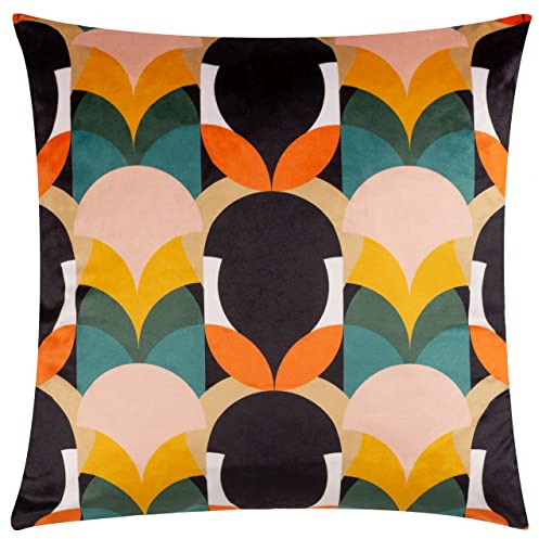 Heya Home Raeya Polyester Filled Cushion,Peach/Black,45 x 45cm
