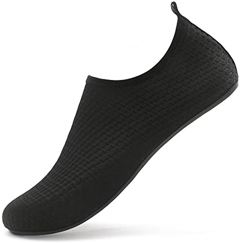 Sixspace Water Shoes - Lightweight Barefoot Aqua Shoes, Quick Dry, Breathable for Women & Men - Surfing, Running, Driving, Pool, Yoga (Black, 12.5 UK)