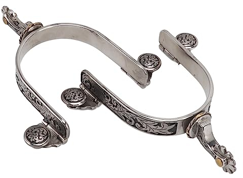 Hosie Western Cowboy Sporen, EIN Paar Outdoor-Stiefelsporen aus Rostfreiem Stahl mit Vintage-Blattmuster