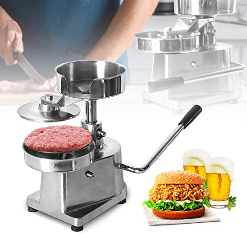 CANIAN 5 Inch Commercial Hamburger Patty Maker, Stainless Steel Large Manual Burger Forming Machine with 400pcs Burger Paper, Burger Press for Hamburgers, Patties, Burger Press, BBQ