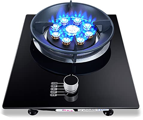 Table de cuisson à gaz Cuisinière à gaz portable - 7.0KW Anneau de brûleur Wok unique Cuisinière à gaz intérieure extérieure GPL NG Table de cuisson à gaz - Verrouillage de sécurité, Design comp