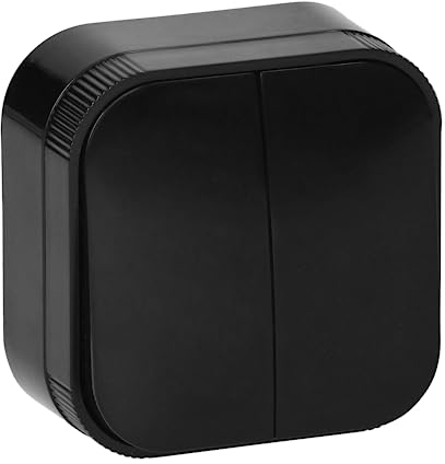 Miratic Interruttore Doppio Interruttore Luce Interruttore Luce Muro Interruttore Lampada Interruttore a Pulsante Interruttori Luce da Muro IP20 (nero)