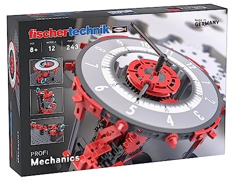 fischertechnik 569020 PROFI Mechanics - Baukasten für Kinder ab 8 Jahre, Experimentierbausatz mit 12 Modellen zur Erkundung der Mechanik, Rot
