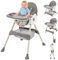 High Chair for Babies & Toddlers 3in1 Convertible Baby High-Chair Adjustable Backrest Footrest Seat Height Booster Seat Rocking Chairs Reclining Seat Detachable PU Cushion and Double Tray