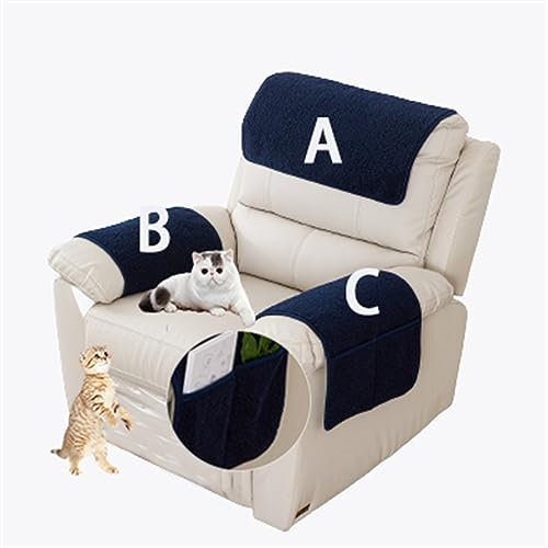 Sesselschoner Sesselschutz Sesselüberwurf Armlehnenschoner Für Sofa Kopfstützenbezug Für Möbelbezüge, Couch überzug Anti-rutsch Sofaschutz,Ultra Weicher Sofaschoner (1 Person (3er-Set),Navy Blau)