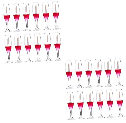Beavorty 24 pcs Wine Glass Vials Refillable Lipstick Container Lip Gloss Tube with Wand Wine Bottle Lip Gloss refillable Lip Balm Bottles Lip Containe Plastic Lip Color Travel Wand