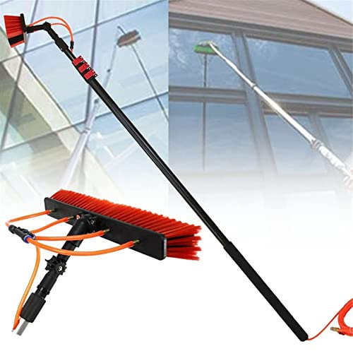 Water Fed Telescopic Washing Brush, Window Glass Wall Cleaning Extension Pole, Extendable Cleaner Brush Tools for Cleaning Photovoltaic Panel Conservatory Roof (5.4m/18FT)