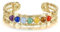 CrystalTears Armreif Gold öffnene Armband mit Chakra Steine Reiki Talisman Spirituelle Geschenke für Frauen Männer