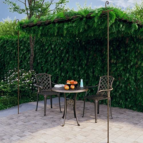 ShCuShan Pergolato da Giardino Marrone Anticato 4x3x2,5 m in Ferro,Pergolato in Legno impregnato, per la Protezione dal Sole e Arredamento Esterni
