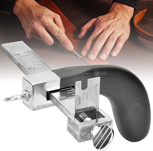 Leather Strap Cutter Tools, Professional Draw Gauge Leather Strap Cutter Adjustable Strap Belt Cutter Leather Hand Cutting Tool with Aluminium Handle, for DIY Leather Crafts