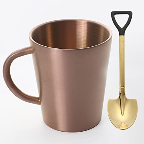 Tazas Vasos Personalizados De Acero Inoxidable A Granel, Tazas De Café De Metal Reutilizables De Pared Gruesa con Asa, Tazas De Café Expreso, Cuchara De Taza De Metal, Tazas De Avena, Tazas De Café Co