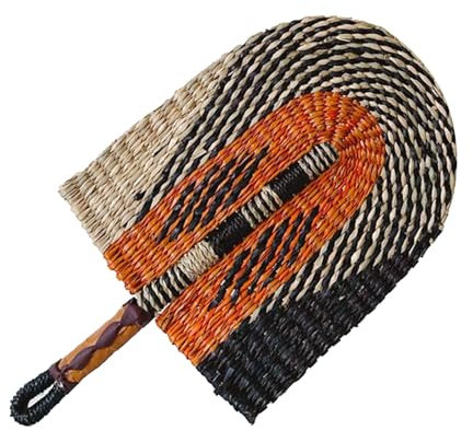 Handcraft Straw Fan,Summer Handheld Woven Straw Fan Handwoven Grass Fan Handmade Cooling Fan Nordic Hanging Wall Decorations For Home Bedroom Decor Small size