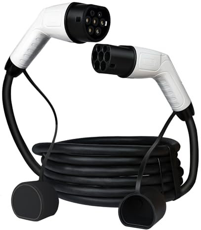 Qiping Typ 2 Ladekabel,22KW 32A 480V 3Phase 5M Ladekabel Elektroauto,Typ 2 auf Typ 2 EV Ladekabel mit Tasche