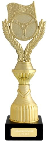 KDS Pokal Kart Auto Fahren CERGY Gold Größe M mit Gravur