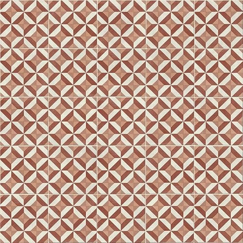 Baroque Geometric Design Vinyl Flooring, slip resistant vinyl roll flooring for kitchen, bathroom, hallway, living space in 2, 3 and 4 metre widths (Bernini Clay, 4m x 2m)