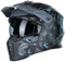 ILM Helm Motorrad Motocross Herren Damen Vintage Retro mit Visier ECE Model Z302,SciFiBlau,XL