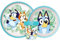 Juego de vajilla reutilizable para niños bicolor – Juego compuesto por 3 piezas: Plato, cuenco y vaso para niños y bebés con base antideslizante – Libre de BPA (para Bluey)
