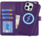 Zouzt Case for iPhone 16 Pro Max 6.9 Inch, 2 in 1 Detachable Wallet with Card Holder for MagSafe Magnetic Wireless Charging Premium PU Leather Flip Folio Kickstand Shockproof Cover Women, Dark Purple