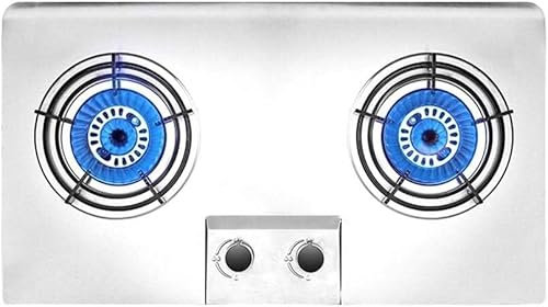 VUIKLCty Gas Hob 71CM Built-in Gas Hob 2 Burner Stainless Steel Hob, LPG/NG Dual Fuel Gas Hob With Flame Failure Protection(NG)