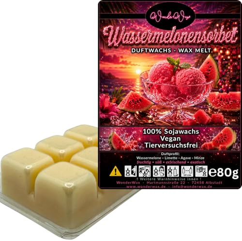 WonderWax® Duftriegel 6 x Duftwachs Würfel Weiß Wassermelonensorbet | Farbe: Weiß | Raumduft für Duftlampen, Wax Melt, Sojawachs, Indoor Duftöl Wachs schmelzen für Aromalampe
