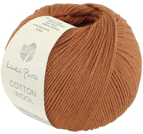 LANA GROSSA Cotton Wool | Klassisches Schurwollgarn mit Baumwolle | Handstrickgarn aus 53% Schurwolle (Merino extrafein) & 47% Baumwolle | 50g Wolle zum Stricken & Häkeln | 195m Garn FB 36
