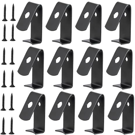 Plant Pot Hanger, 12 Pack Flower Pot Hanger with Screws, Plant Pot Latch Hangers, Metal Pot Hanger Wall Hooks, Hanging Flower Pot Brackets Indoor Outdoor, Plant Pot Clips for Diameters of 5 to 8 Inch