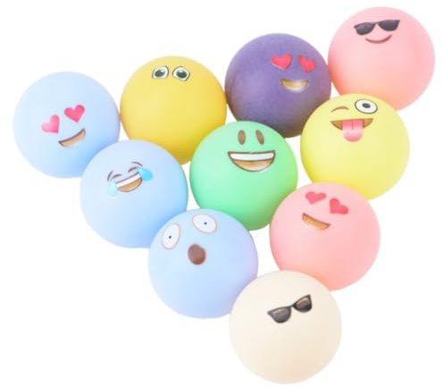 KOMUNJ 30 Stück Tischtennisbälle, Spaß Training Ping Pong Bälle Tischtennis mit Emojis Tischtennis Bälle Set, für den Vergnügungspark Launch Machine, Zufällige Farbe
