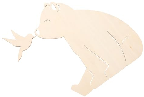 Holibanna 1 Satz Holztiere Wanddeko Kindgerechte Wandgestaltung mit Süßen Tiermotiven Holz für Kinderzimmer Babyzimmer und Strapazierfähig und Gestaltet