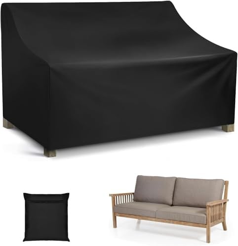 Shengruili Schutzhülle für Gartenbank,134x66x89CM Gartenbank Abdeckung Wasserdichtes,Abdeckung gartenbank Winterfest Oxford-Geweb für abdeckunggartenbank 2~3 sitzer,abdeckunggartenbank