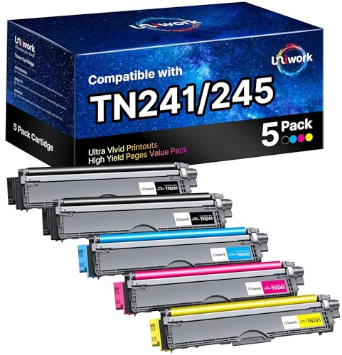 TN241 TN245 Toner Kompatibel für Brother MFC-9332CDW Toner DCP-9022CDW MFC-9142CDN HL-3142CW HL-3152CDW HL-3140CW MFC-9140CDN MCF-9342CDW HL-3172CDW MFC-9142CDN MFC-9342CDW (5er-Pack)