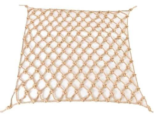 Hanfseilnetz for Kinder, Klettersicherheit, Baumhaus- und Spielplatzschutz, Treppenschutz, Zaunnetz (10 mm)(10mm,1 * 2m)