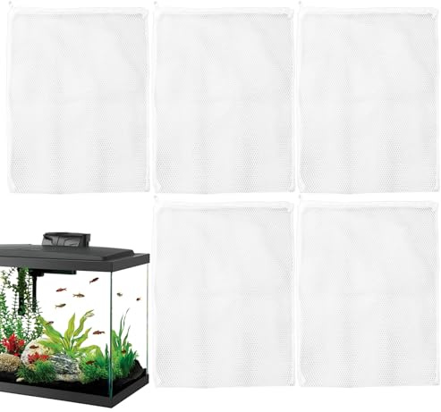 Sacs De Média Filtrant Pour Aquarium – Polyester 15,75 Pouces | 5 Sacs Filtrants Pour Aquarium | Sac De Médias D'eau Salée D'eau Douce De Purification De L'eau Pour La Tourbe D'aquarium, Le Corail Écr