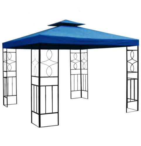 WASSERDICHTER Pavillon Romantika 3x3m Metall inkl. Dach Festzelt wasserfest Partyzelt (Marineblau)